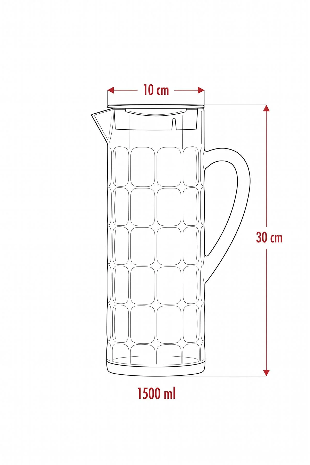 Akrilik Allegra 1,5 Lt Füme Sürahi (Buzdolabı Kapak Rafına Sığar) görsel 4