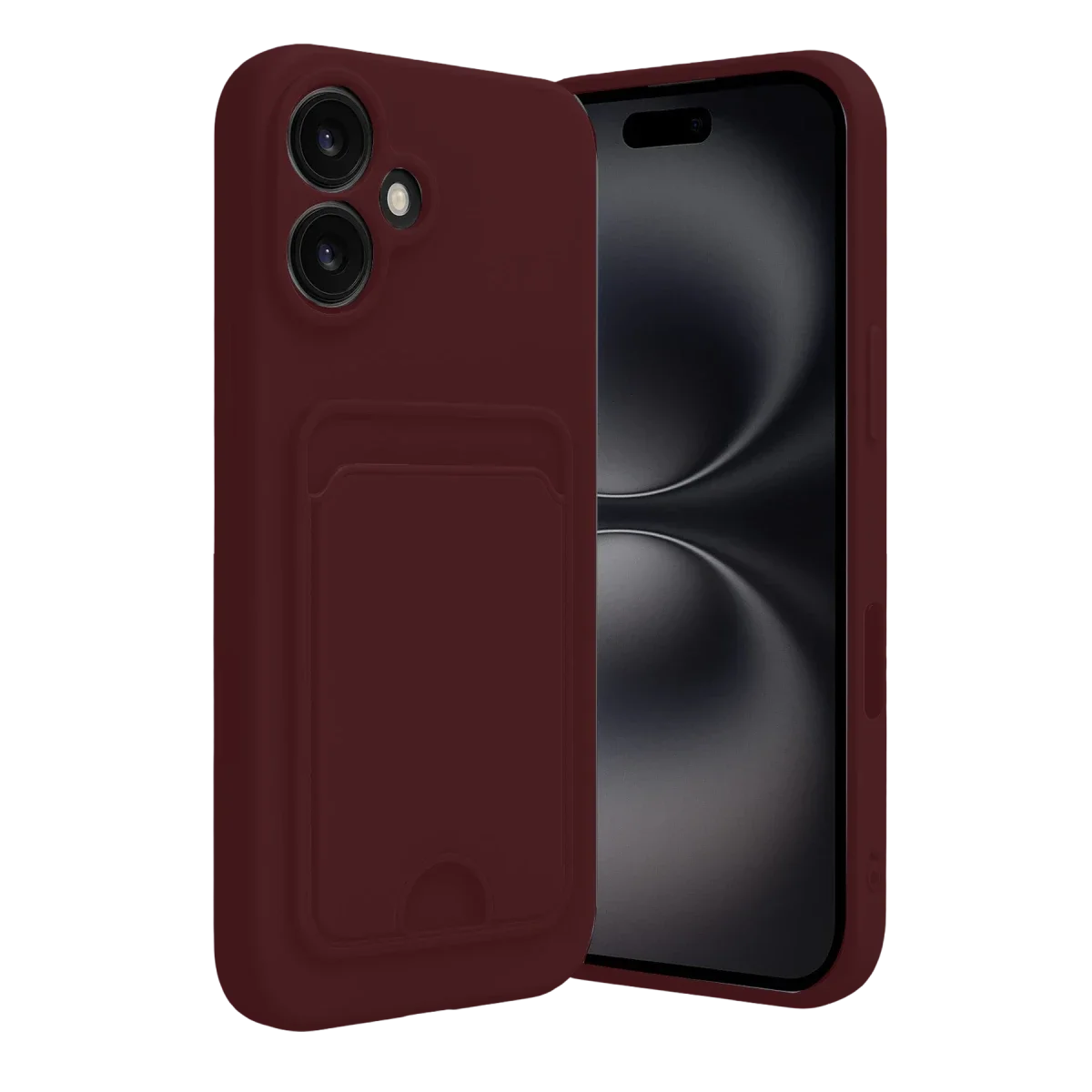 Apple iPhone 16 Kılıf Kelvin Kartvizitli Silikon - Bordo