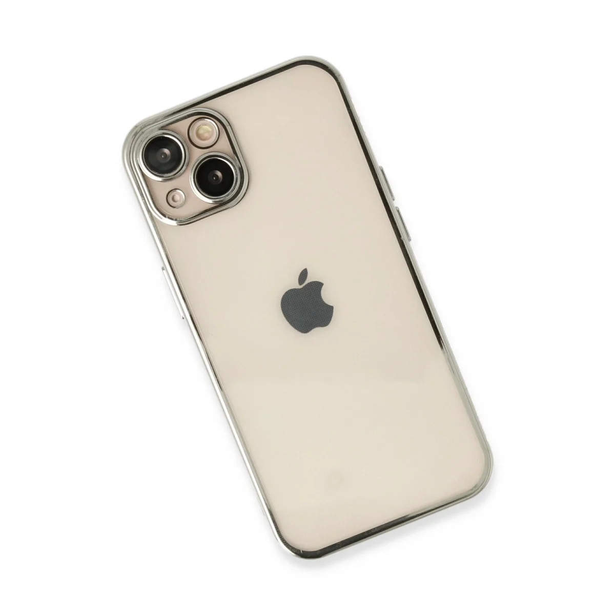 Apple İphone 14 Kılıf Razer Lensli Silikon - Gümüş görsel 3