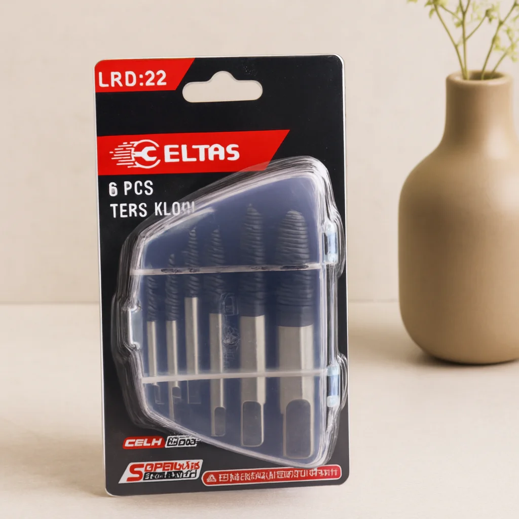 Ters Klavuz Uç Vida Çıkarıcı Seti 6 Parça (3-22 mm)