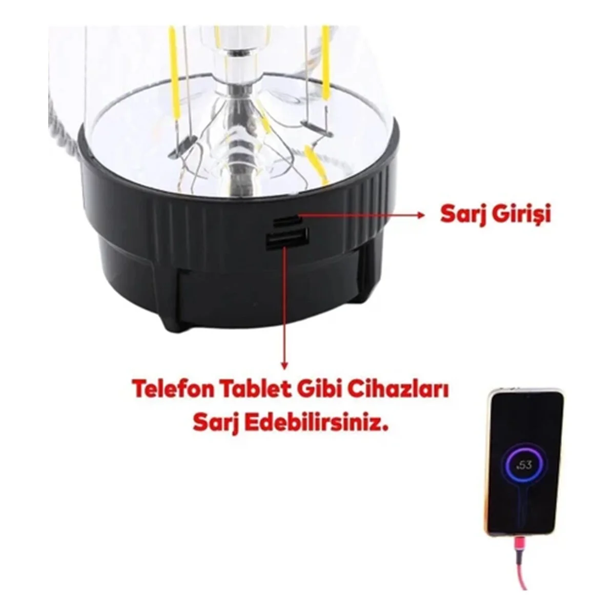 3IN1 Dönebilen Disko Renkli - Fanus Fener Pilli - Powerbank 20W HW-978B görsel 4