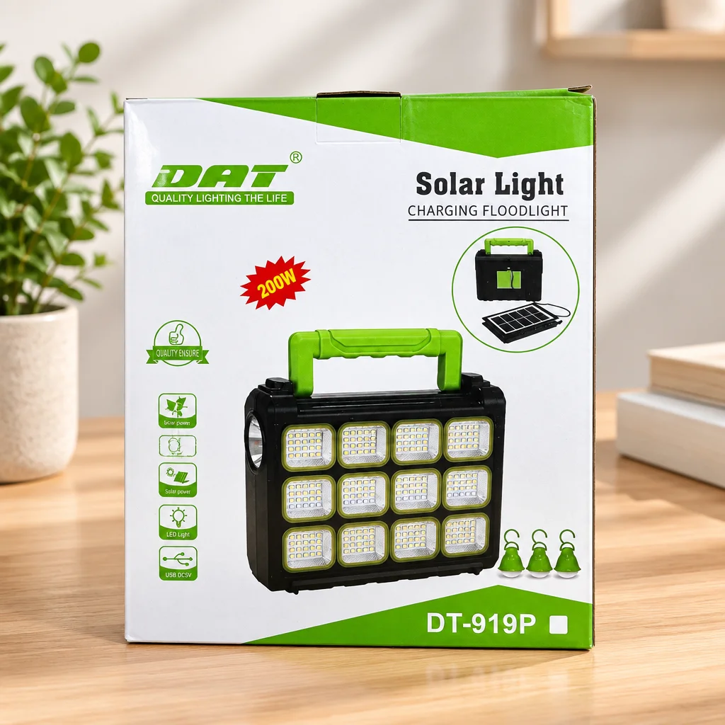 200W USB Şarjlı Solar Projektör