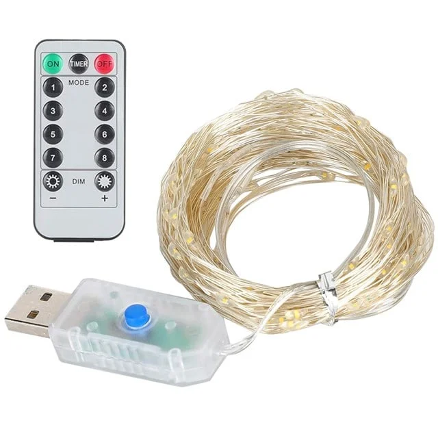 PM-37723 USB Girişli Uzaktan Kumandalı 30 Metre 8 Modlu Günışığı Dekoratif Yılbaşı - Peri Led Işık görsel 5