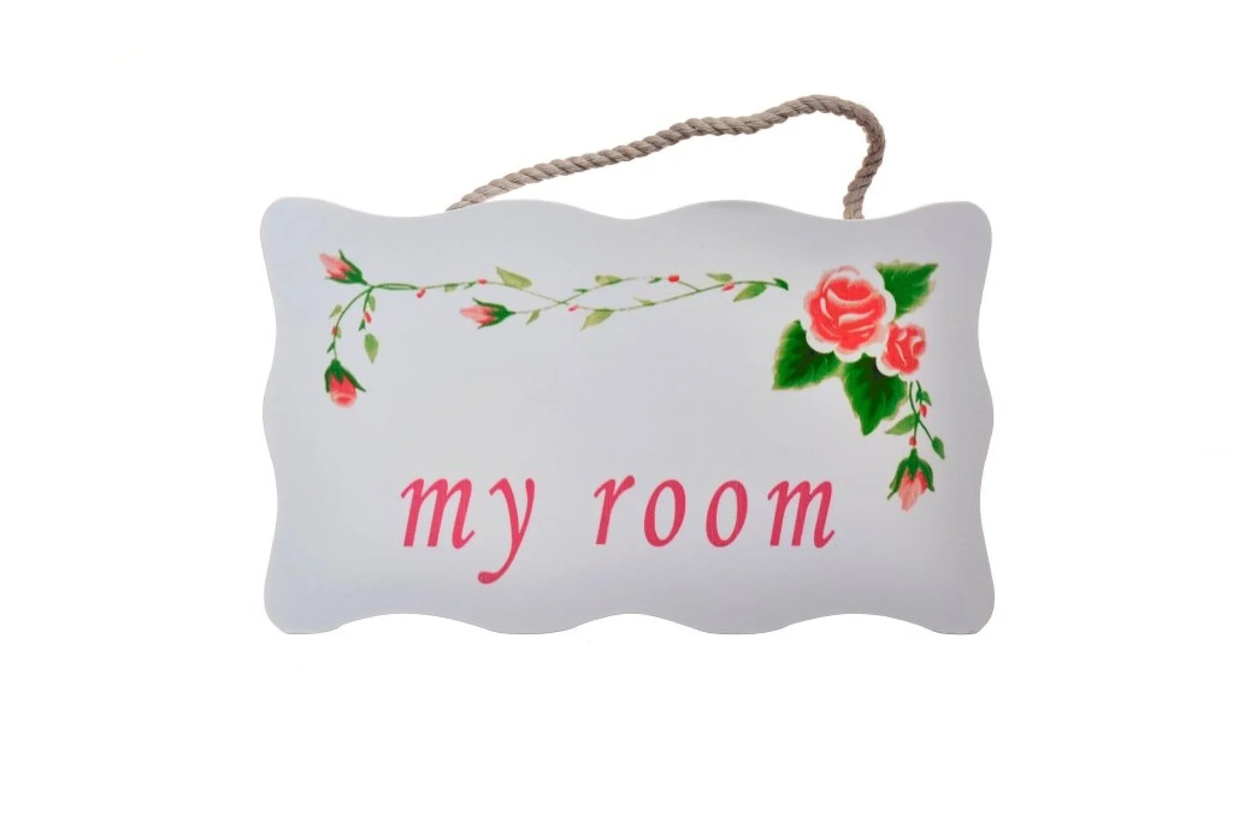 Decotown My Room Benim Odam Dekoratif Çiçek Desenli Kapı Askısı görsel 3