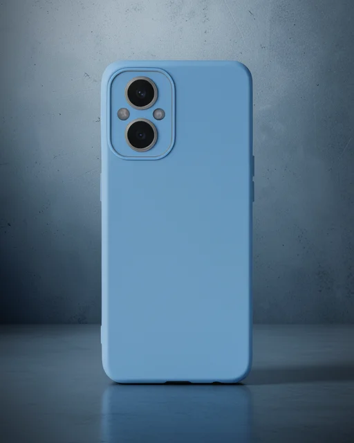 Oppo Reno 7 Lite Kılıf Lansman Glass Kapak - Mavi