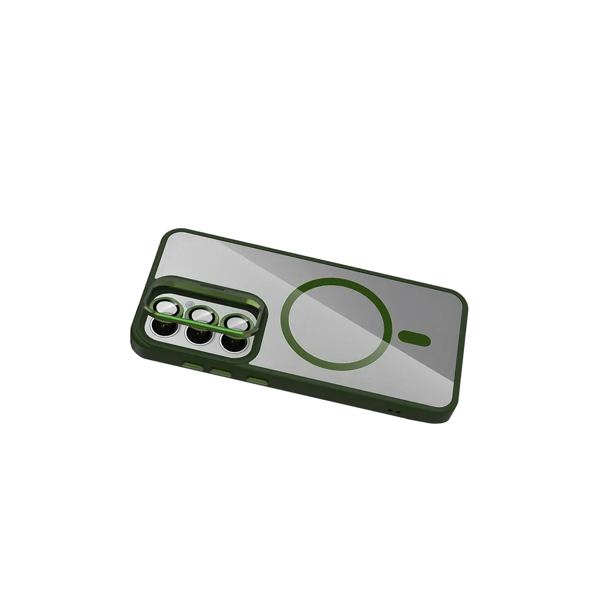 Joko Samsung Galaxy S24 FE Remim Lensli Magsafe Standlı Kapak - Koyu Yeşil görsel 4
