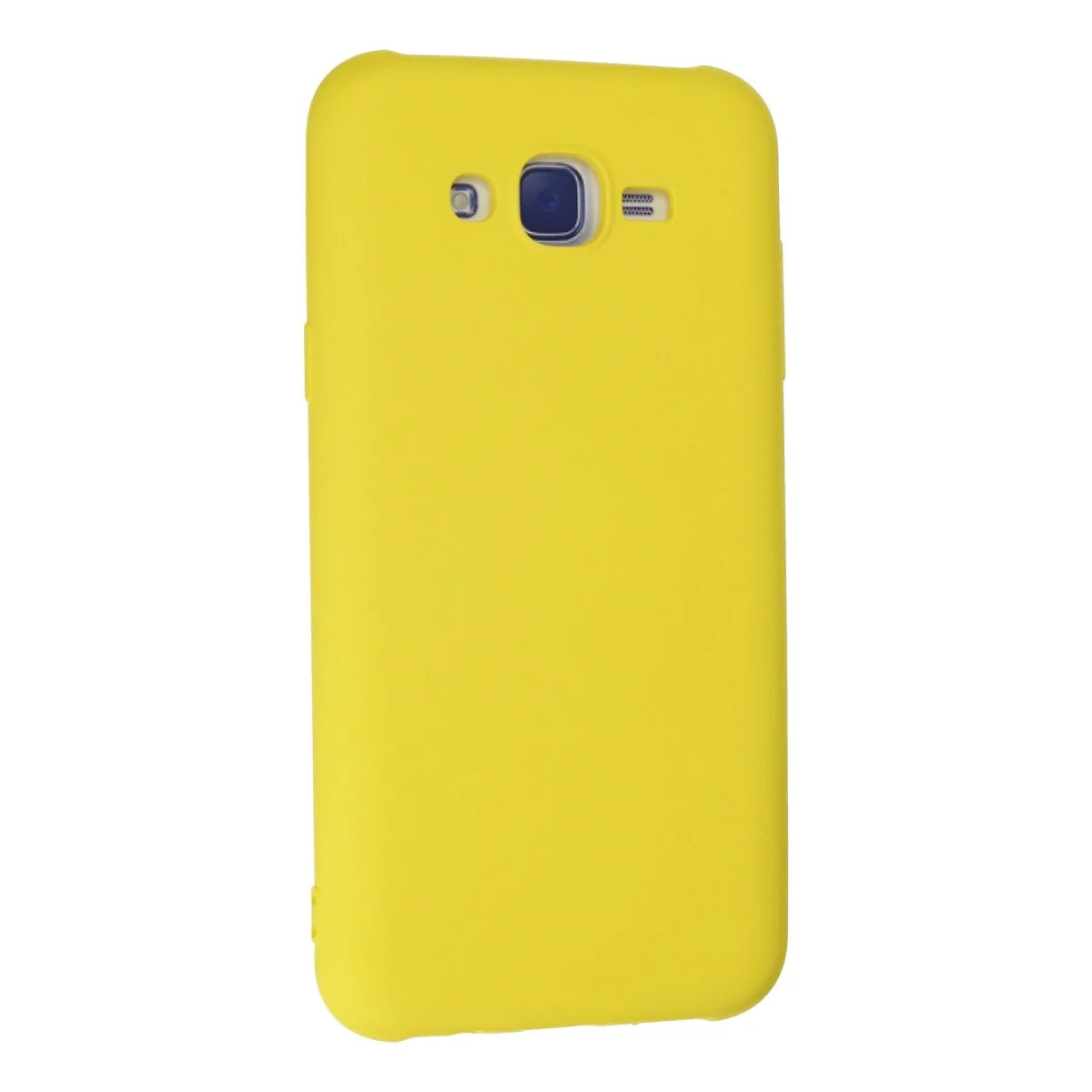 Samsung Galaxy J7 Kılıf Nano İçi Kadife Silikon - Sarı görsel 3