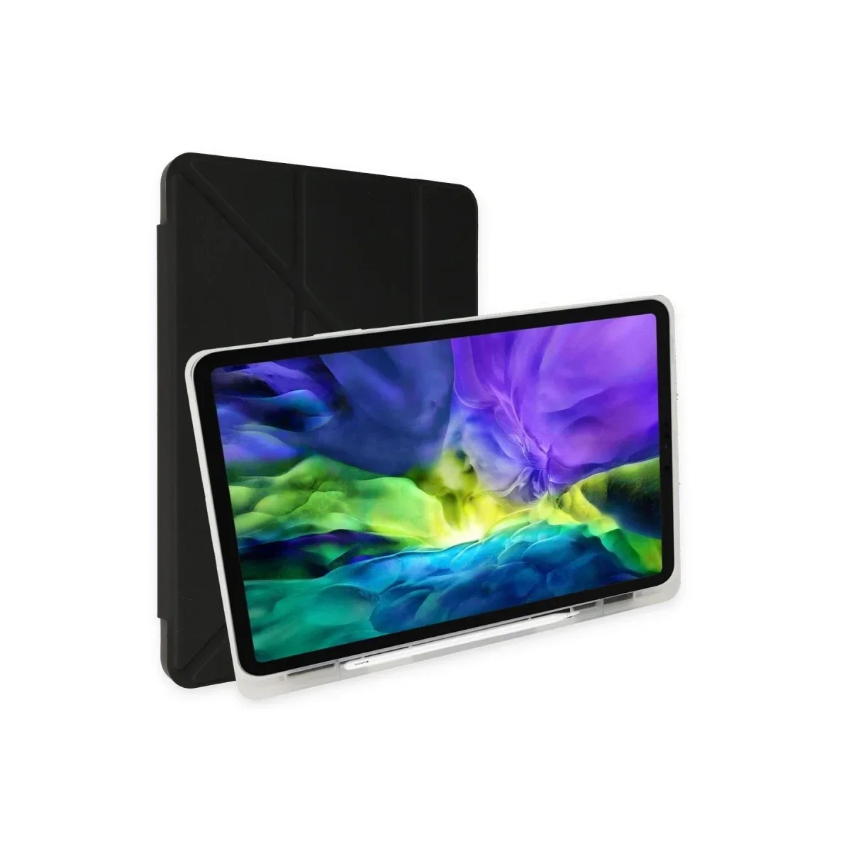 Apple iPad 10.2 (8.nesil) Kılıf Kalemlikli Mars Tablet Kılıfı - Siyah