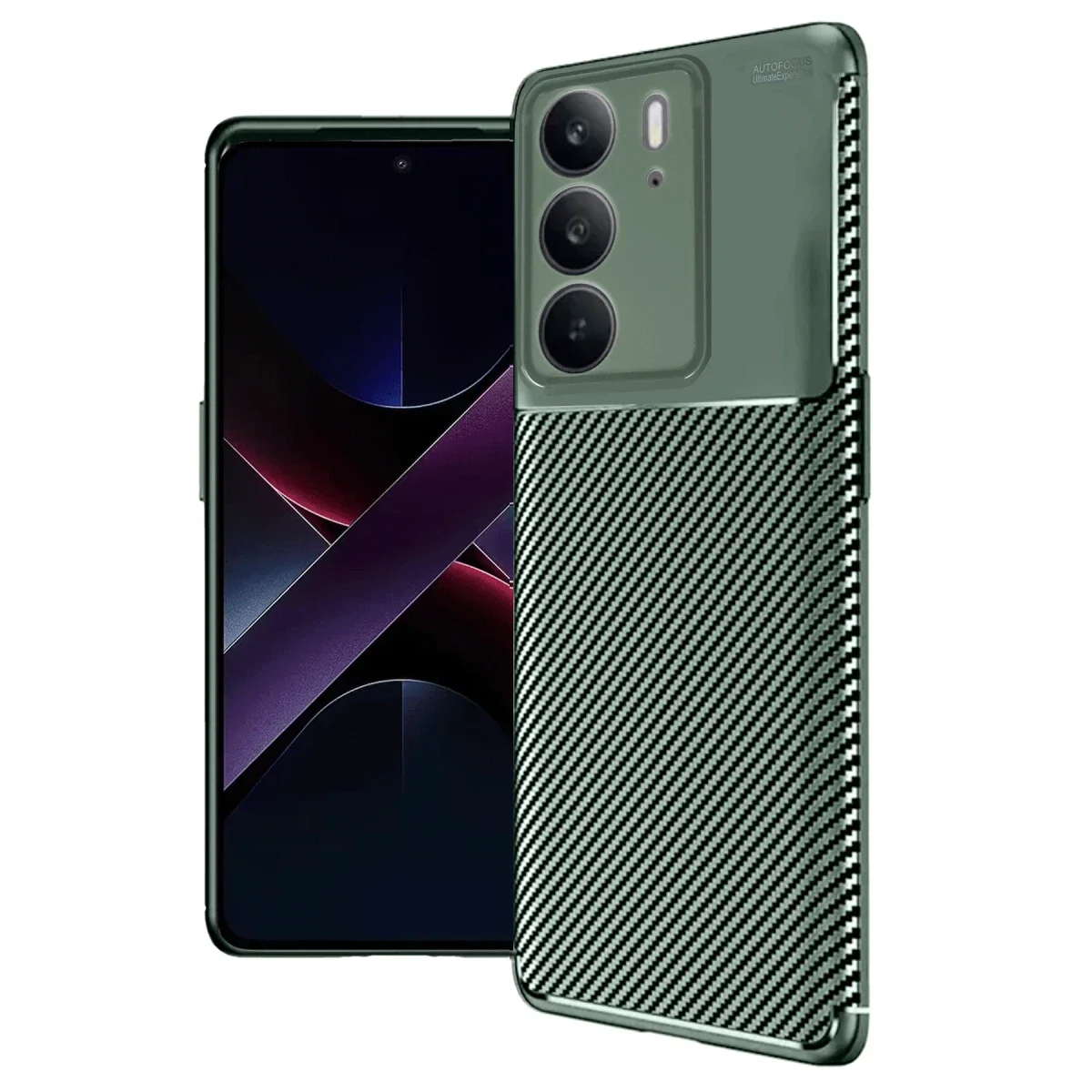 Realme C75 4G Auto Focus Karbon Kapak - Koyu Yeşil