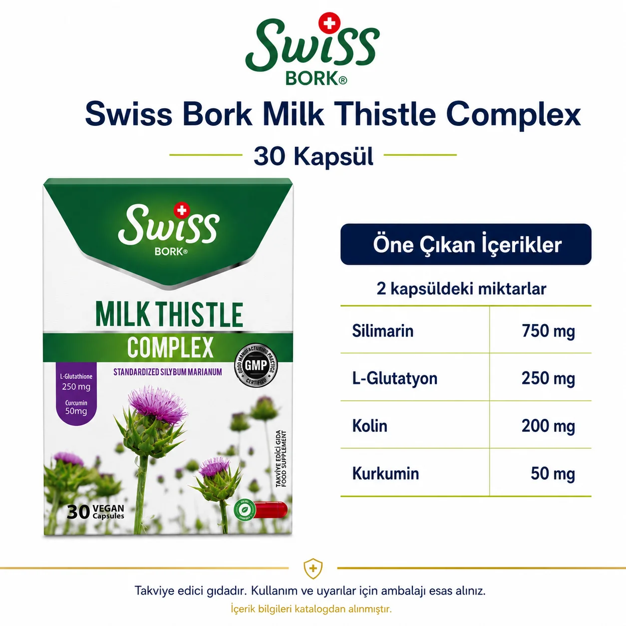 Swiss Bork Milk Thistle Complex 30 Kapsül