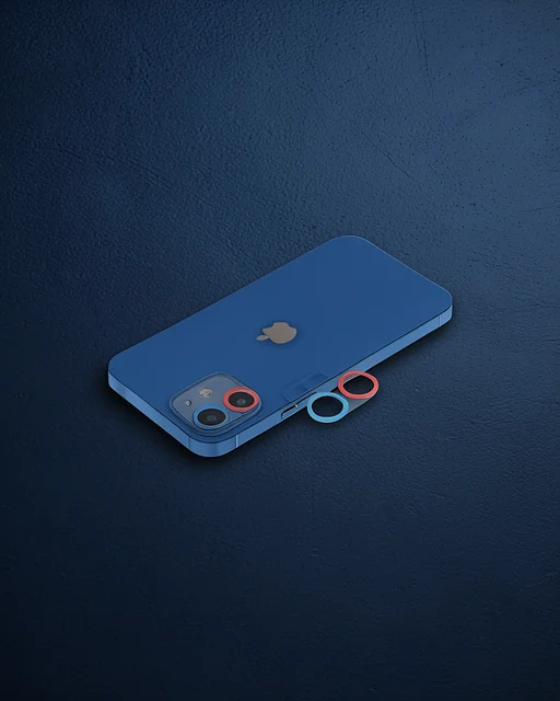 Apple İphone 12 Renkli Kamera Lens Koruma Cam - Pembe-mavi