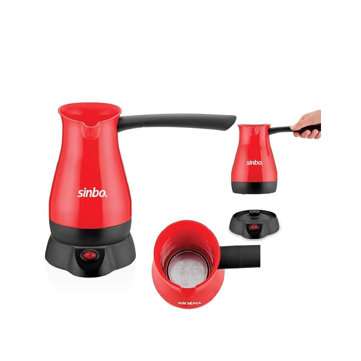 Elektrikli Cezve Pls. Türk Kahve Makine Çelik Gizli Rezistans 700W 5 Fincan - 400ML SCM-2948 görsel 2
