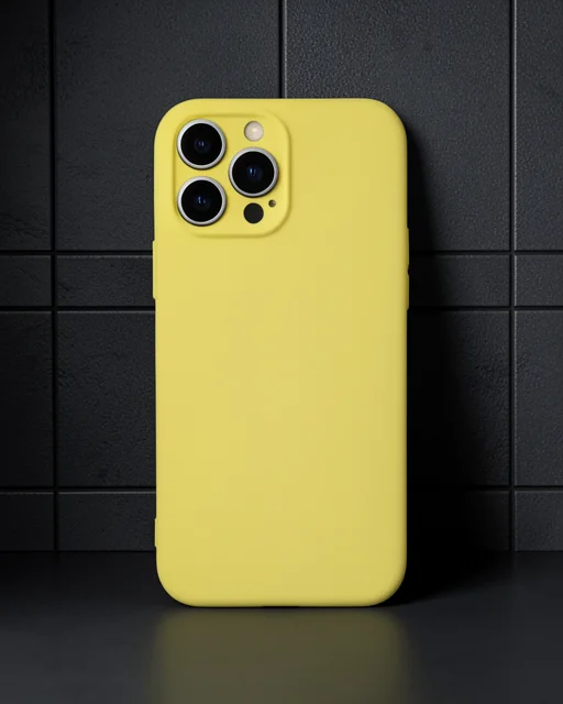 Apple İphone 13 Pro Max Kılıf Nano İçi Kadife Silikon - Sarı