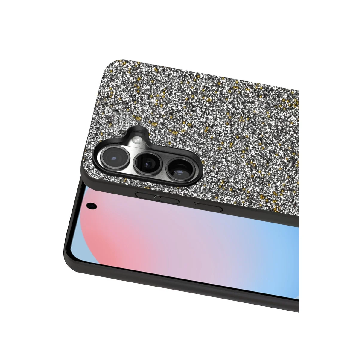 Onegif Samsung Galaxy S24 Fe Bright Simli Kapak - Gold görsel 2