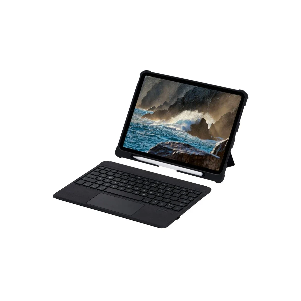 Apple T5209D iPad Pro 12.9 (2021) Kılıf İnter Ledli Klavyeli Tablet Kılıfı - Siyah görsel 2