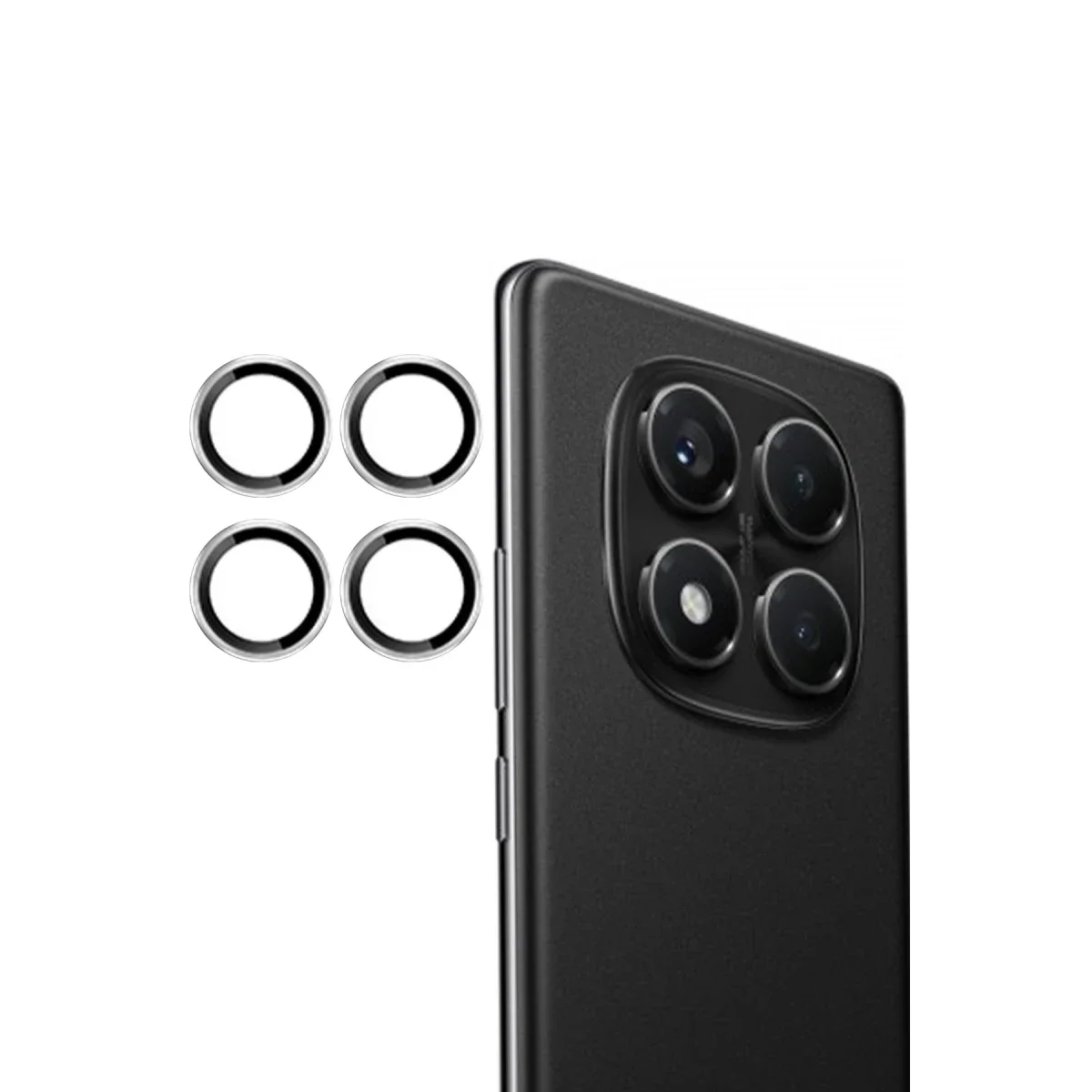 Joko Xiaomi Redmi Note 14 Pro 4G PVD Metal Kamera Lens - Gümüş