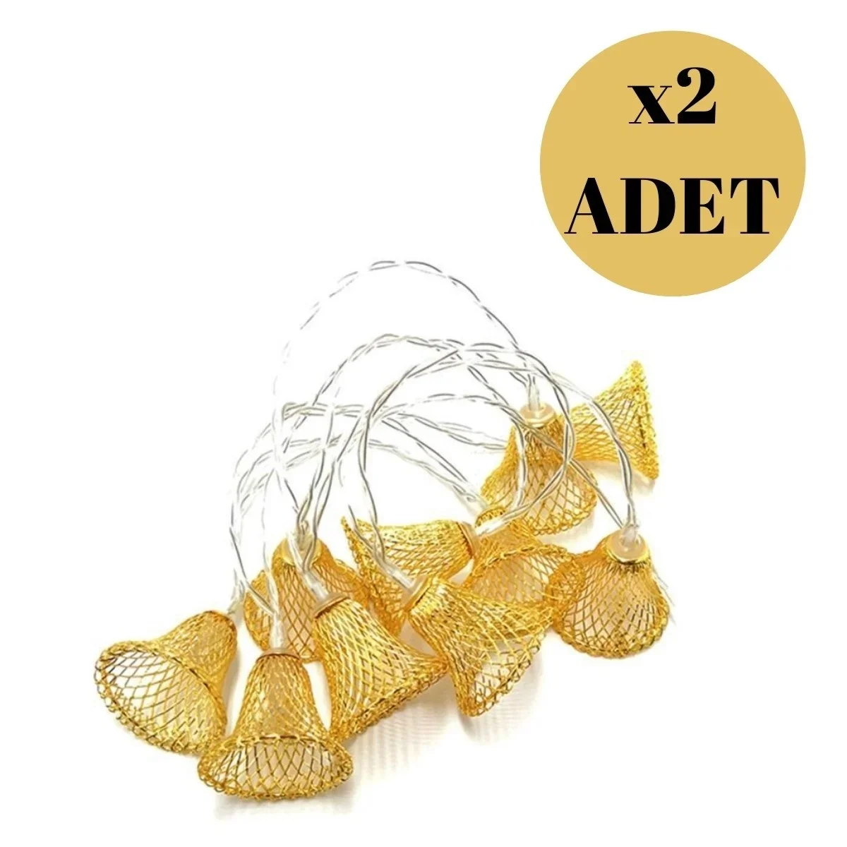 Parti ve Özel Gün Dekorasyonu Çan Şeklinde Metal Şerit Led Işık görsel 6
