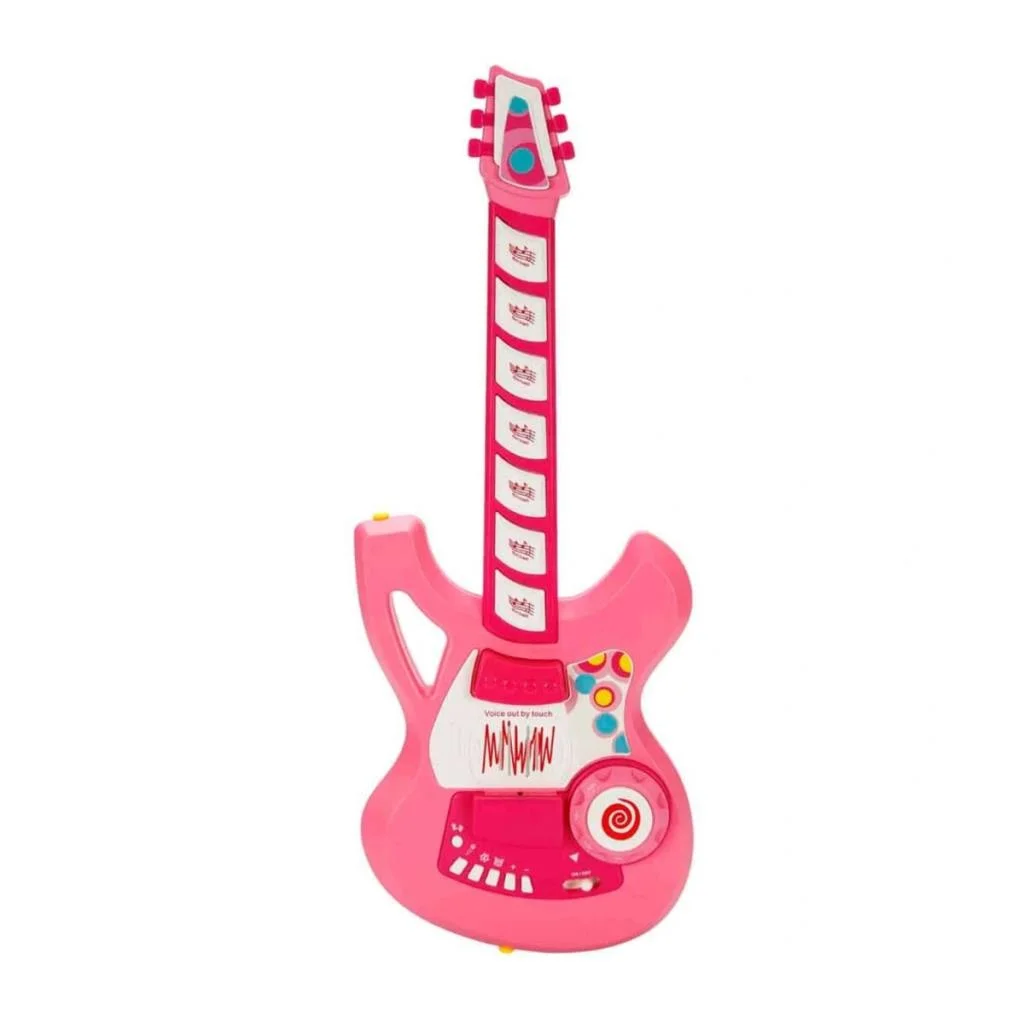 4933 Gitar Fonk Tuşlu Askılı Pembe Sesli