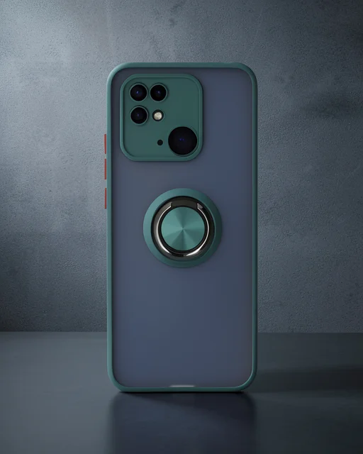 Xiaomi Poco C40 Kılıf Montreal Yüzüklü Silikon Kapak - Yeşil