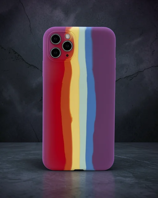 Apple İphone 11 Pro Kılıf Ebruli Lansman Silikon - Kırmızı-mor