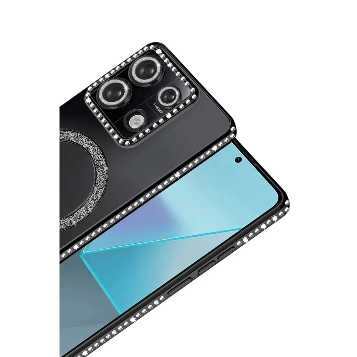Xiaomi Redmi 13C Joke Simli Magneticsafe Kılıf - Siyah görsel 4