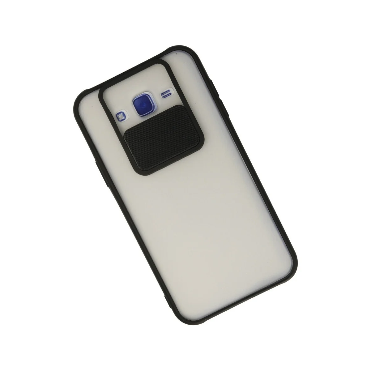 Samsung Galaxy J7 Kılıf Palm Buzlu Kamera Sürgülü Silikon - Siyah görsel 3