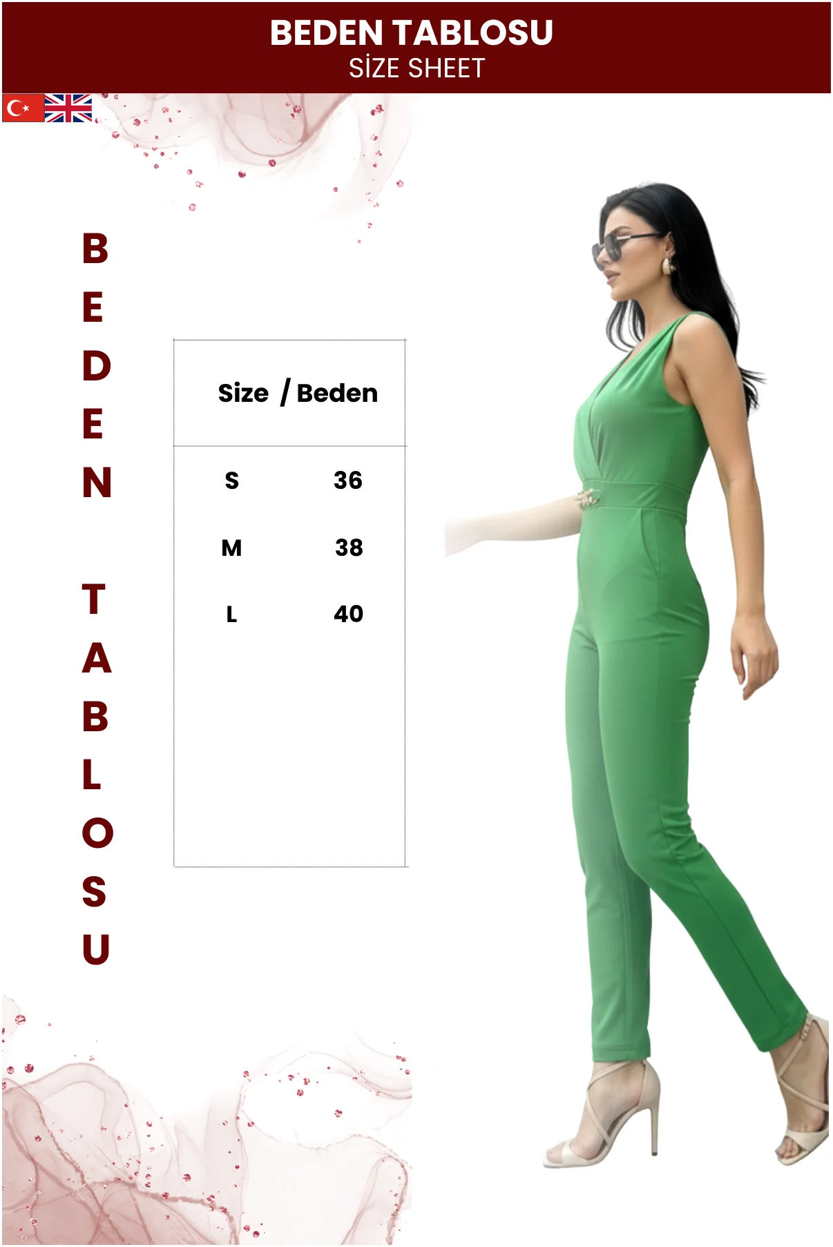 Kadın V Yaka Zincirli Tulum görsel 4