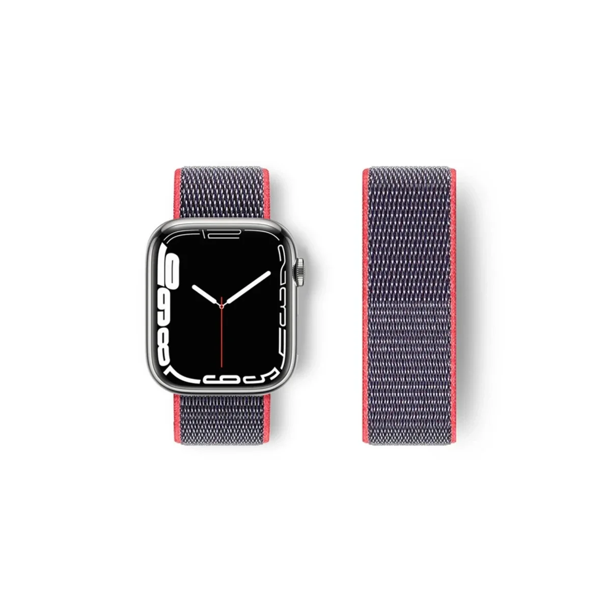 Apple Watch 42mm Hasırlı Cırtcırtlı Kordon - Pembe