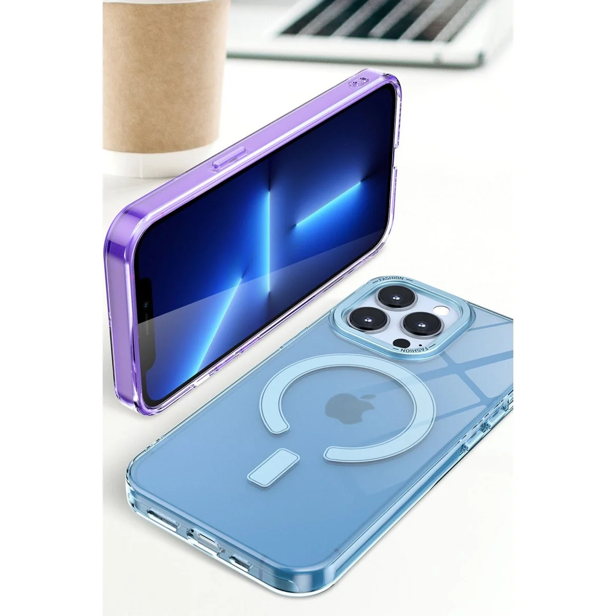 Apple İphone 14 Pro Kılıf Troy Magsafe Kapak - Sarı görsel 3
