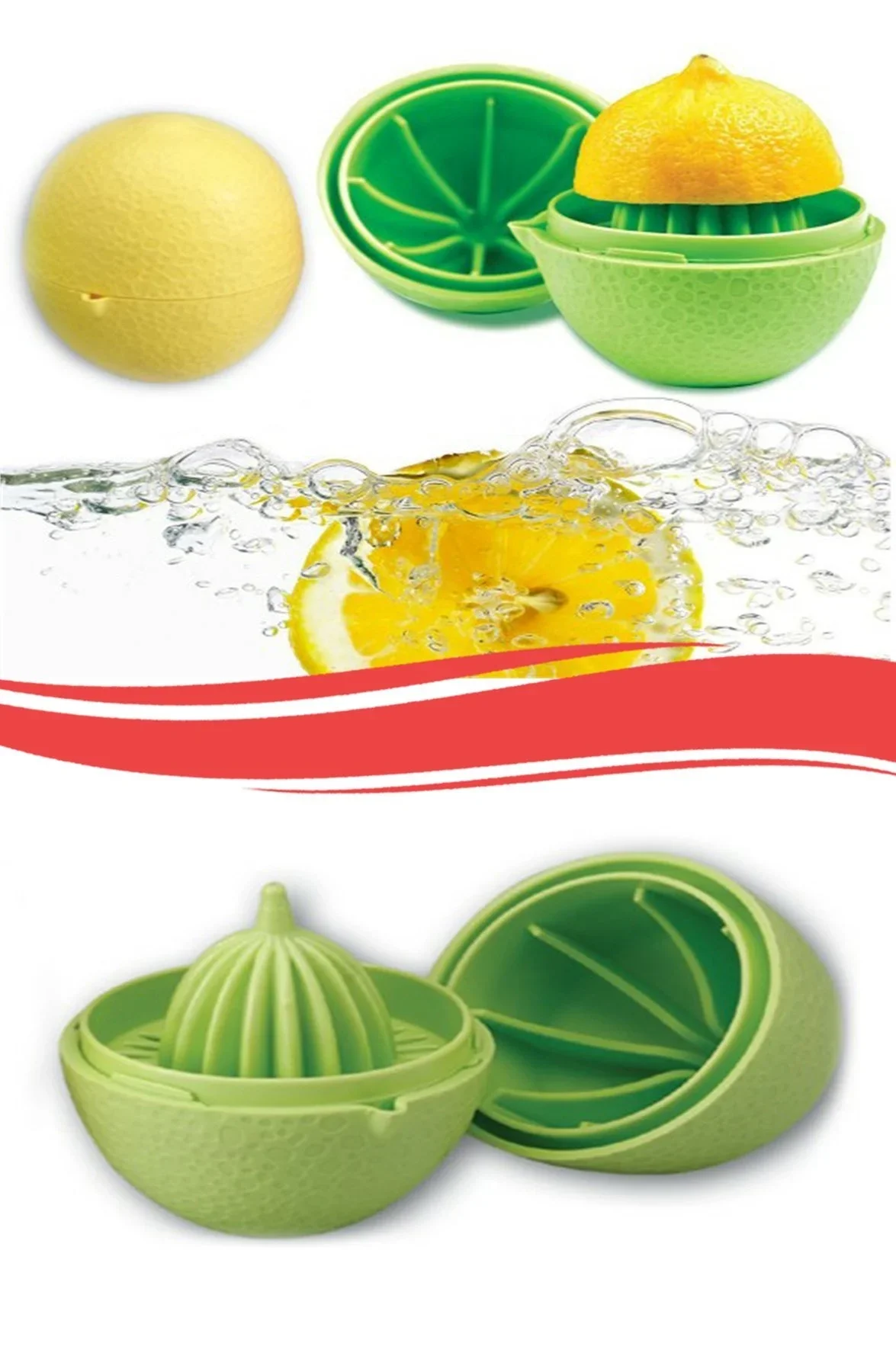 Hazneli Kapaklı Hijyenik Pratik Kolay Limon Sıkacağı Aparatı görsel 7