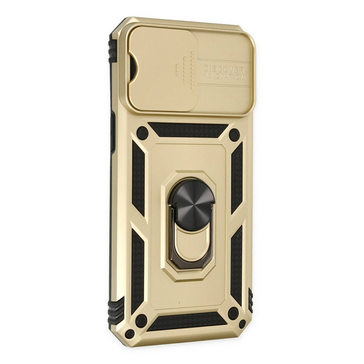 Apple İphone 14 Pro Kılıf Pars Lens Yüzüklü Silikon - Gold görsel 2