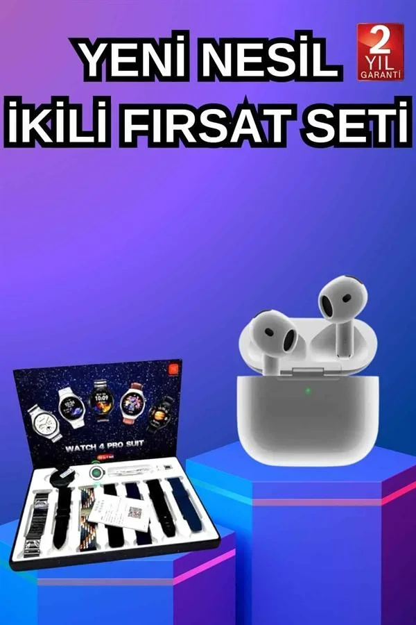 3.Nesil TWS Bluetooth Kulaklık Bluetooth Bağlantılı Akıllı Saat Amoled Ekran Plastik Hasır Kordon görsel 2