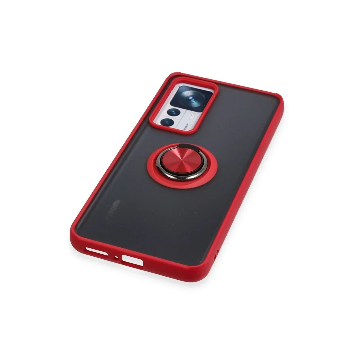 Xiaomi Mi 12T Pro Kılıf Montreal Yüzüklü Silikon Kapak - Kırmızı görsel 5
