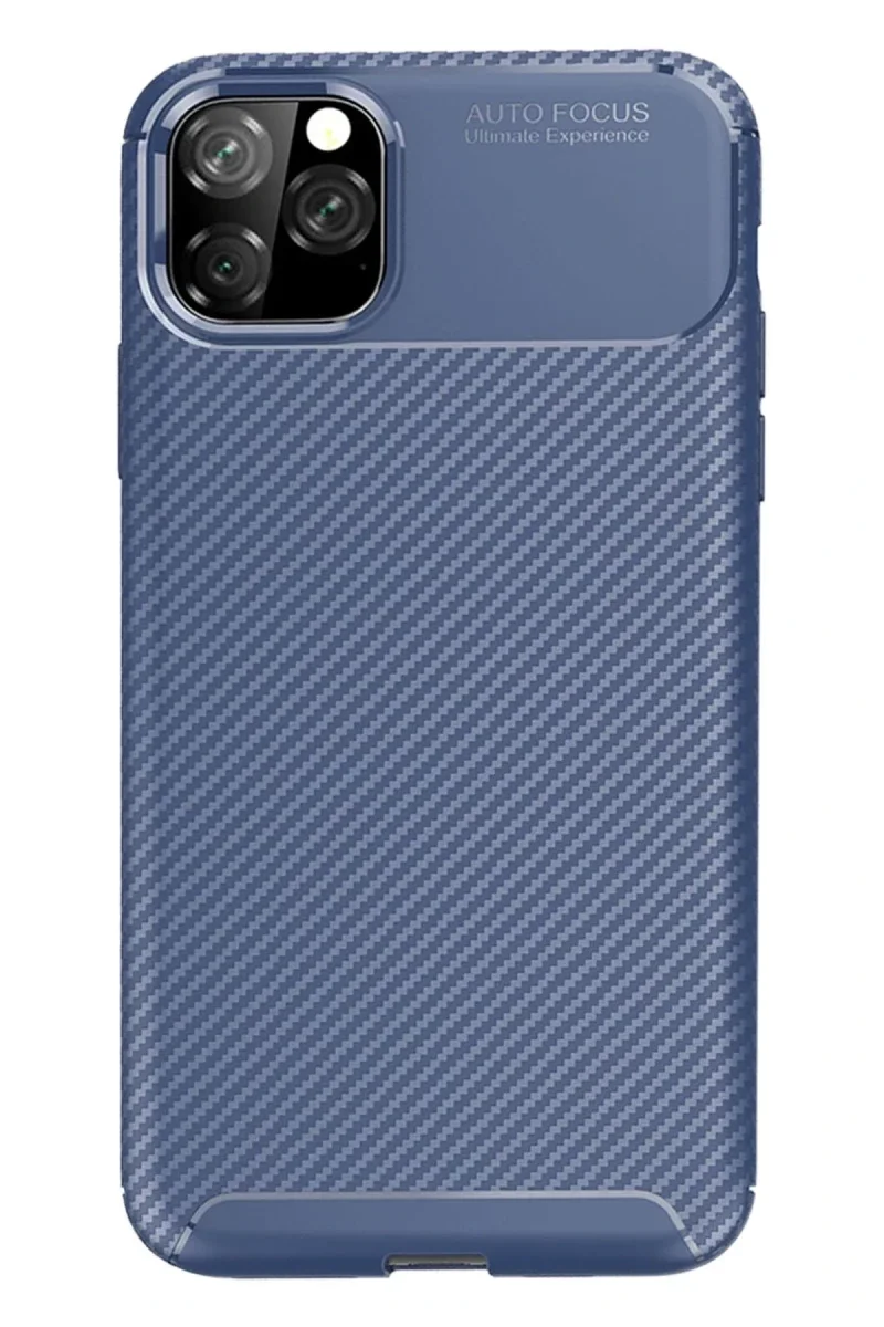 Apple iPhone 11 Pro Max Kılıf Auto Focus Karbon Kapak - Lacivert görsel 3
