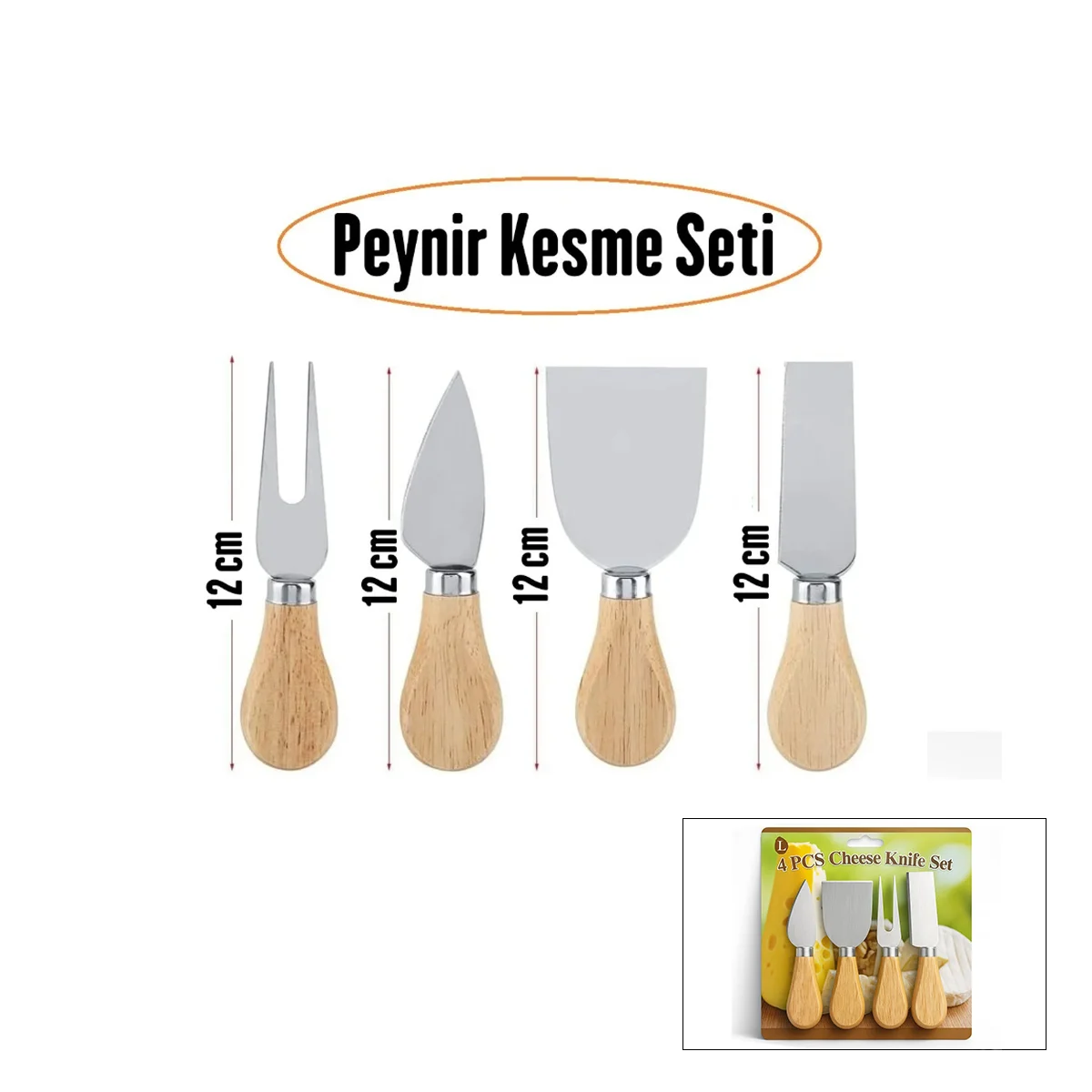 Bambu Saplı 4'lü Peynir Bıçak Seti görsel 2