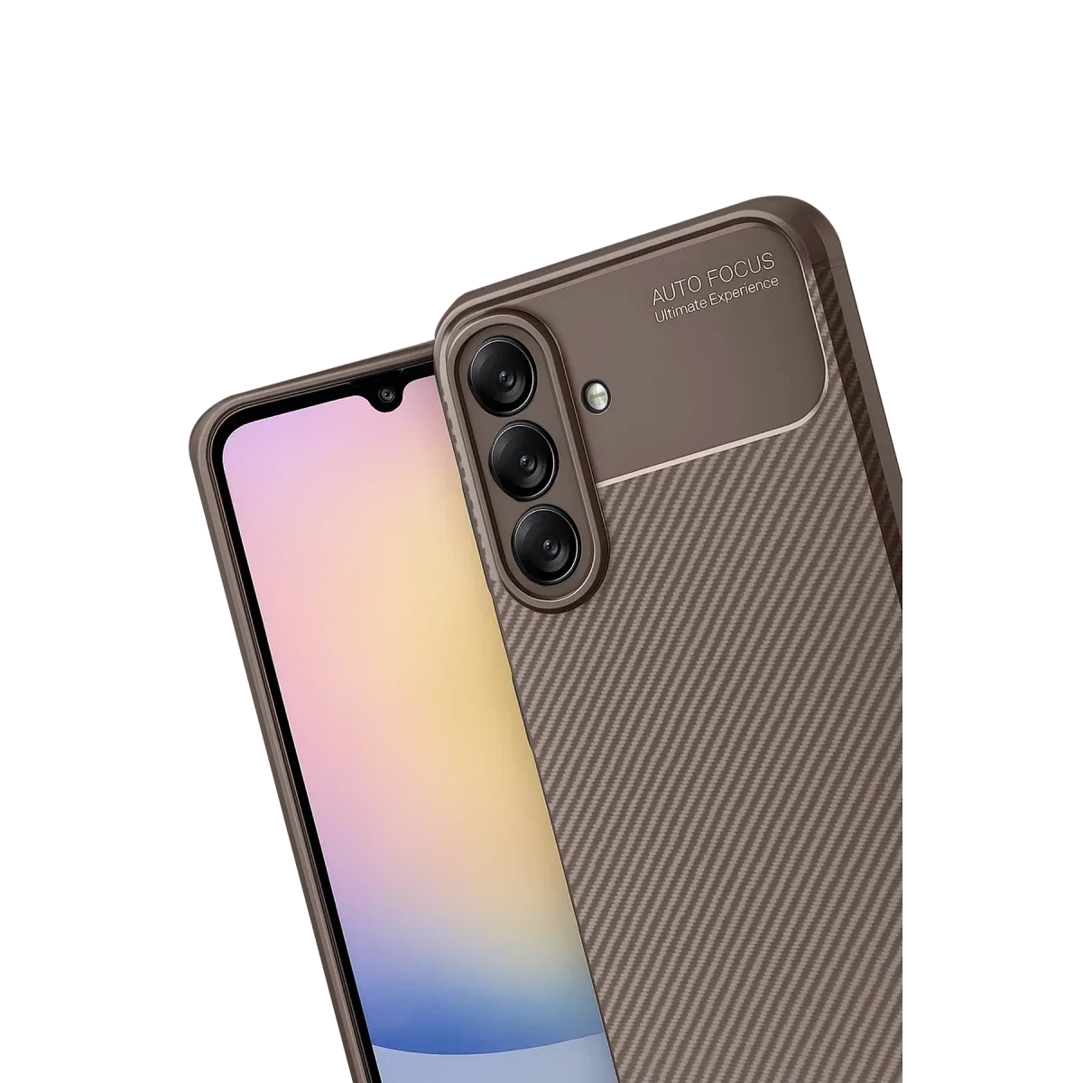 Samsung Galaxy A17 5G Auto Focus Karbon Kapak - Kahverengi görsel 3