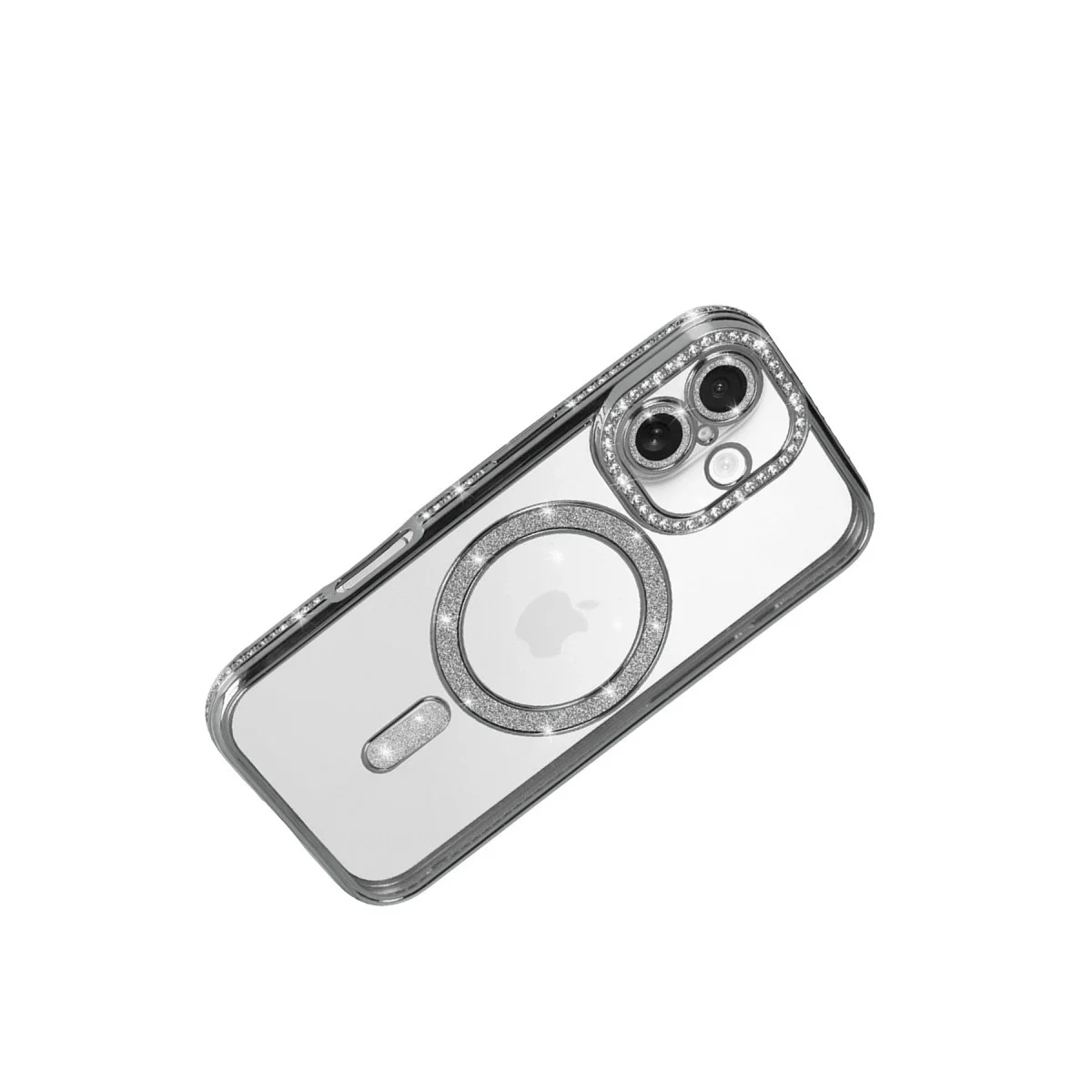 Apple İphone 17 Joke Simli Magneticsafe Kılıf - Gümüş görsel 4
