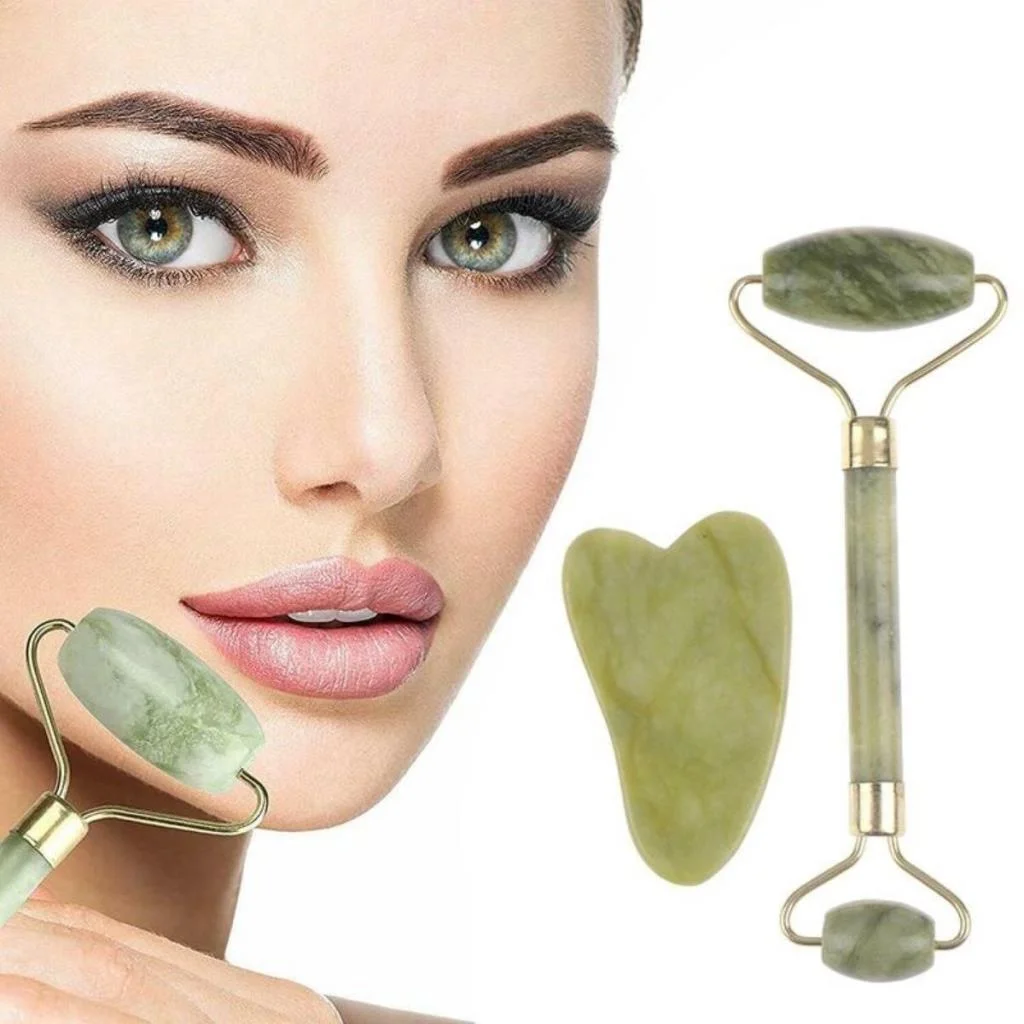 Çift Taraflı 2li Cilt Yüz Masaj Aleti Jade Roller Yeşim Taşı Seti(adet fiyatıdır) görsel 5
