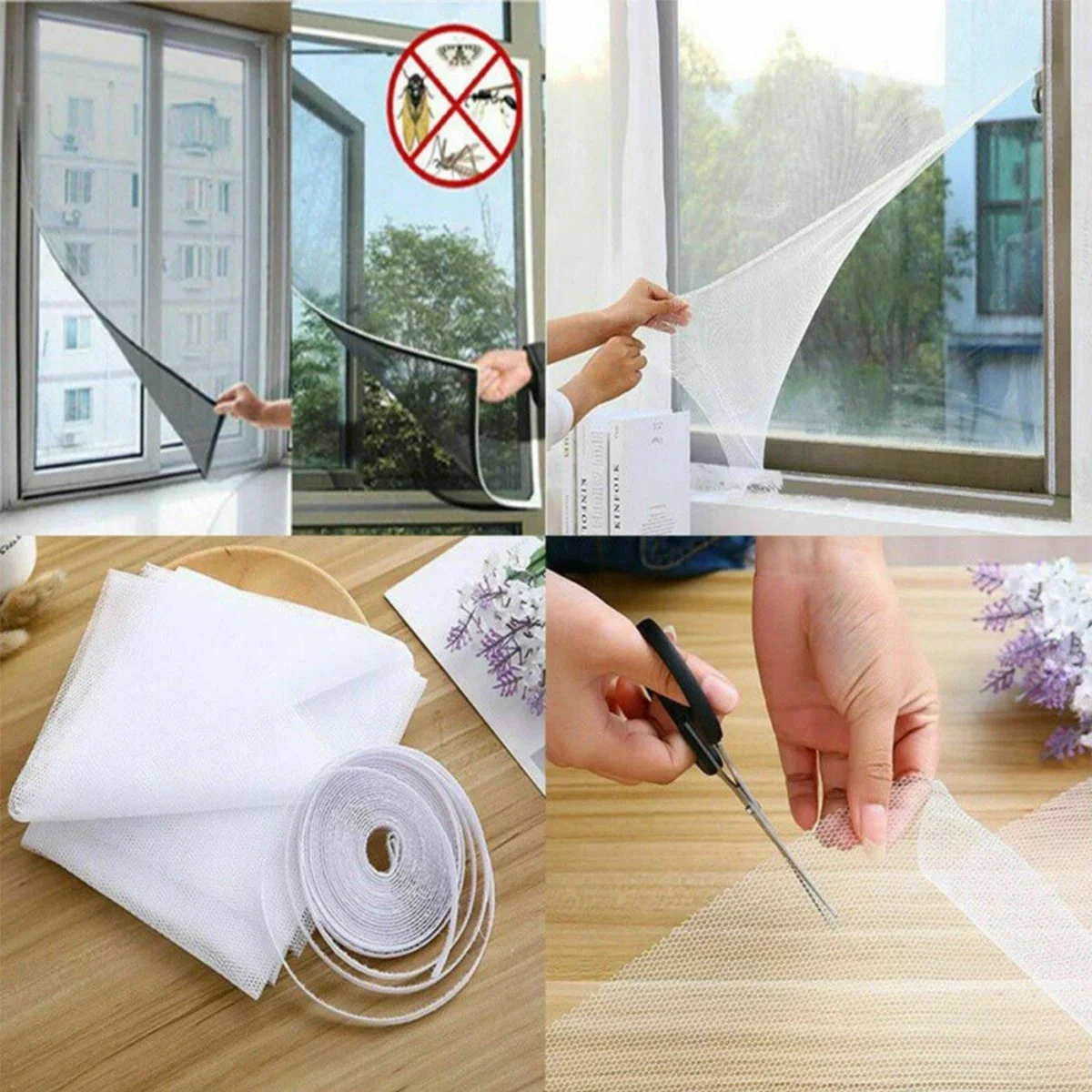 ieg™ Tüm Cam Pencere Kapılara Uyumlu Çift Kanat Pencere Sinekliği görsel 6