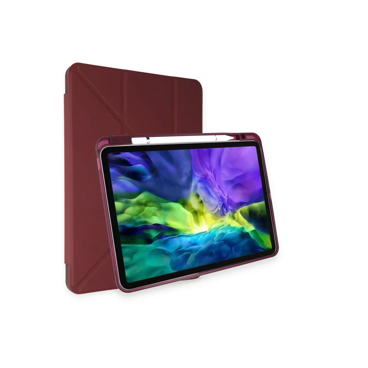 Apple iPad Air 4 10.9 Kılıf Kalemlikli Mars Tablet Kılıfı - Mürdüm