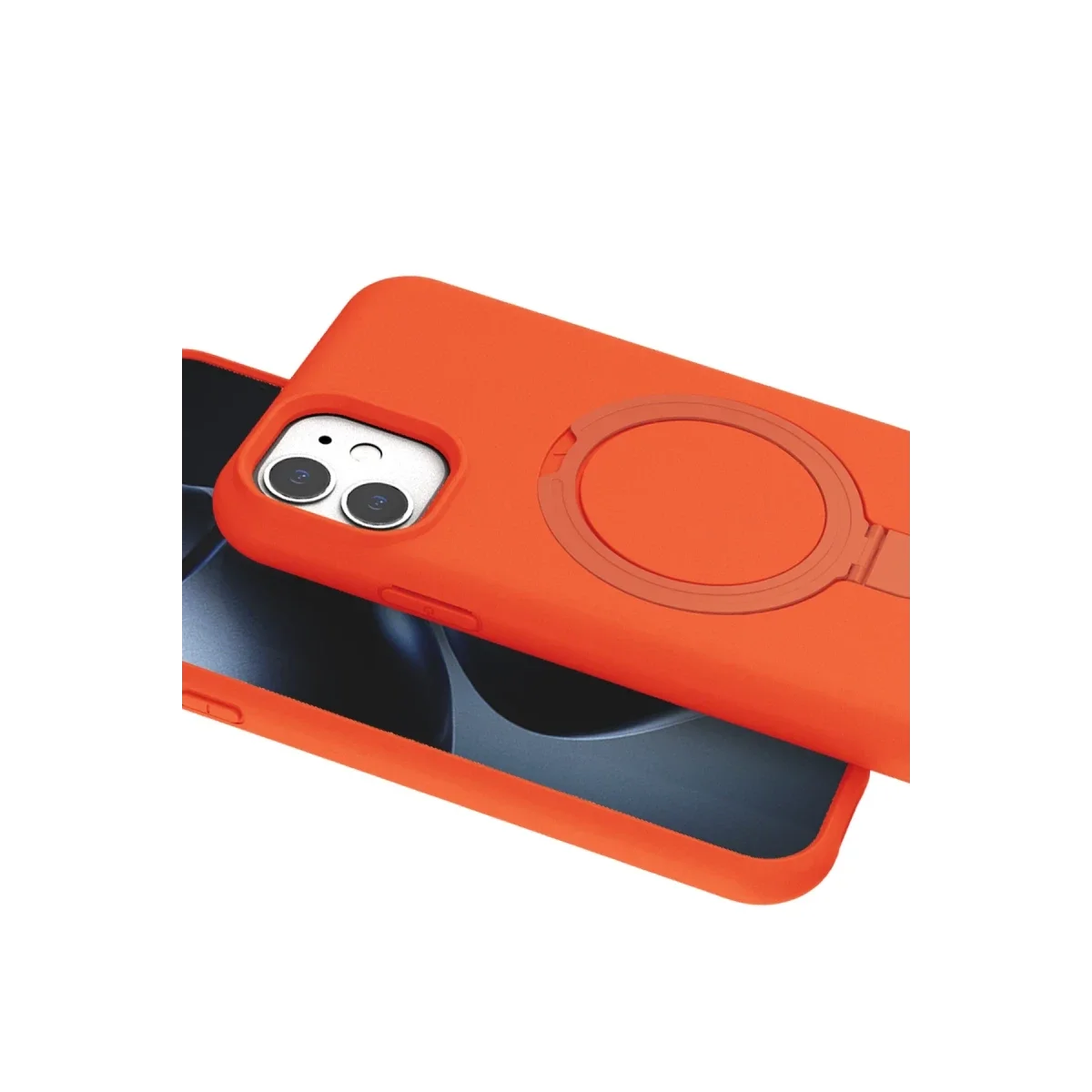 Apple iPhone 11 Regal Magsafe Standlı Kapak - Turuncu görsel 4