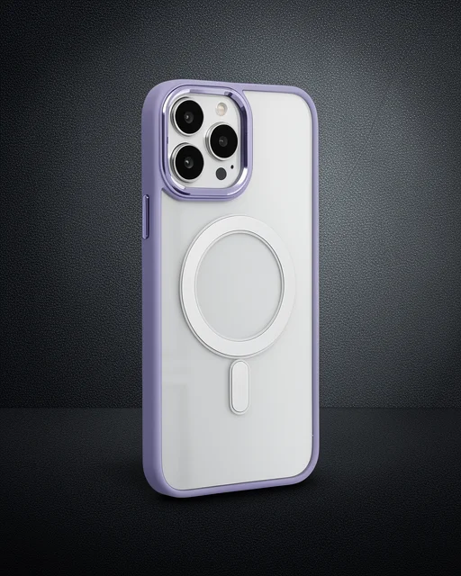 Apple İphone 15 Pro Max Kılıf Room Magneticsafe Silikon - Lila