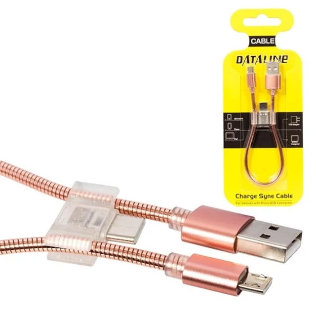 Android-Micro Usb Serisi + Type C Örgülü Kısa Data Şarj Kablosu