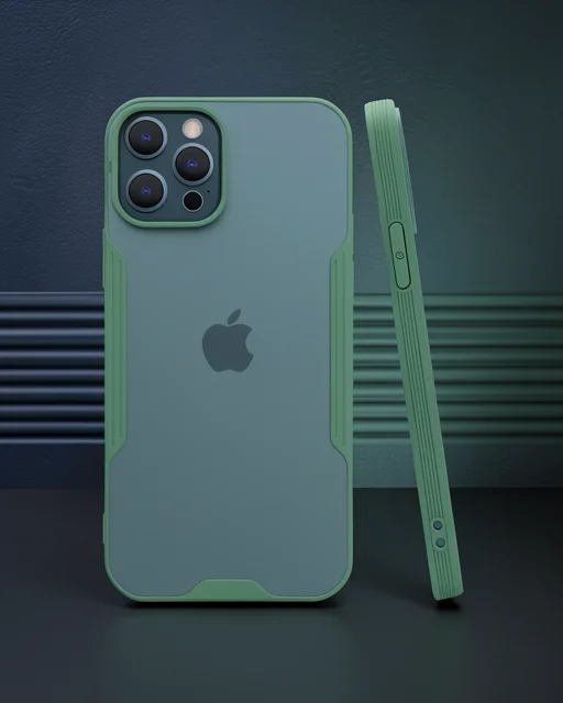 Apple İphone 12 Pro Max Kılıf Platin Silikon - Yeşil