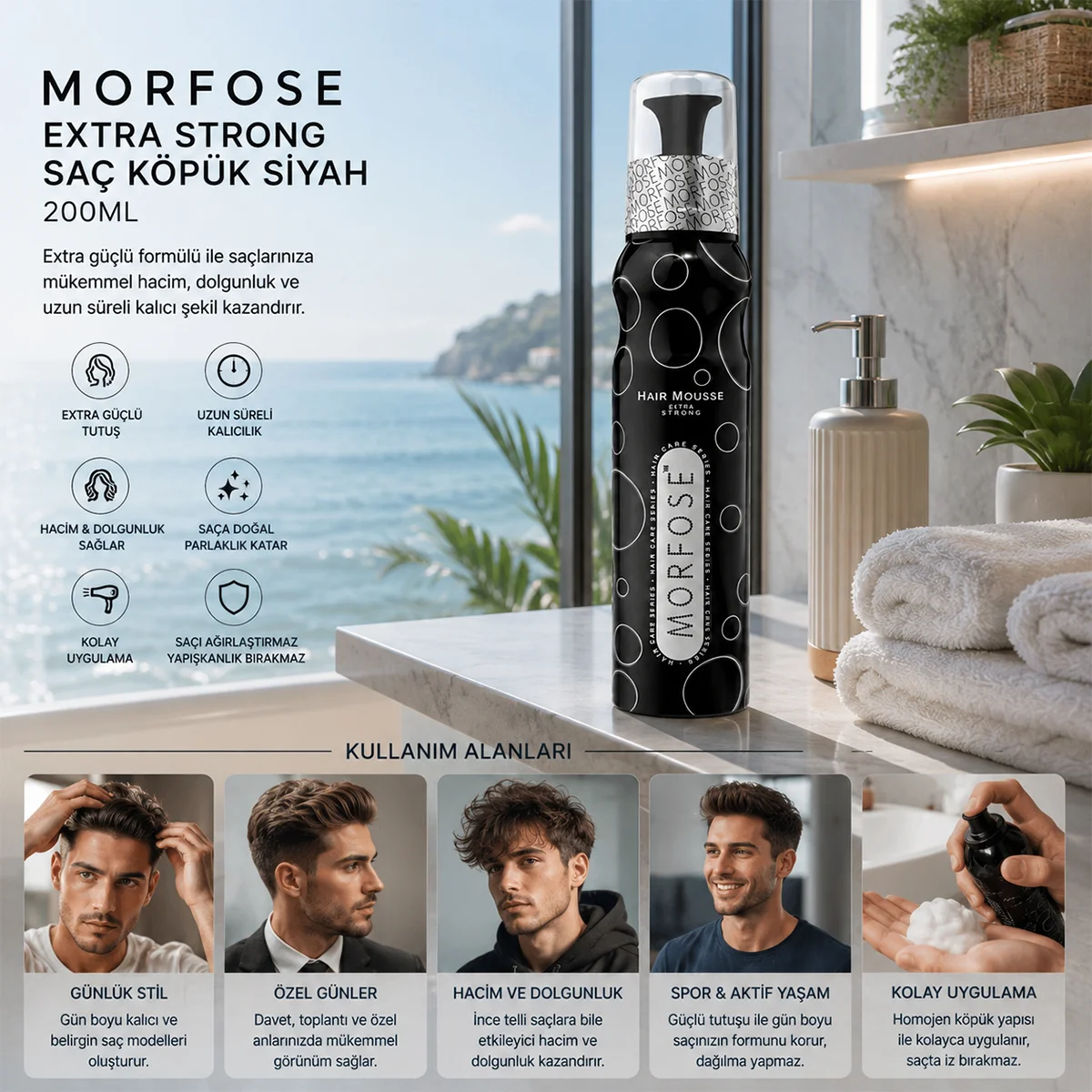 Extra Strong Siyah Saç Köpüğü görsel 3