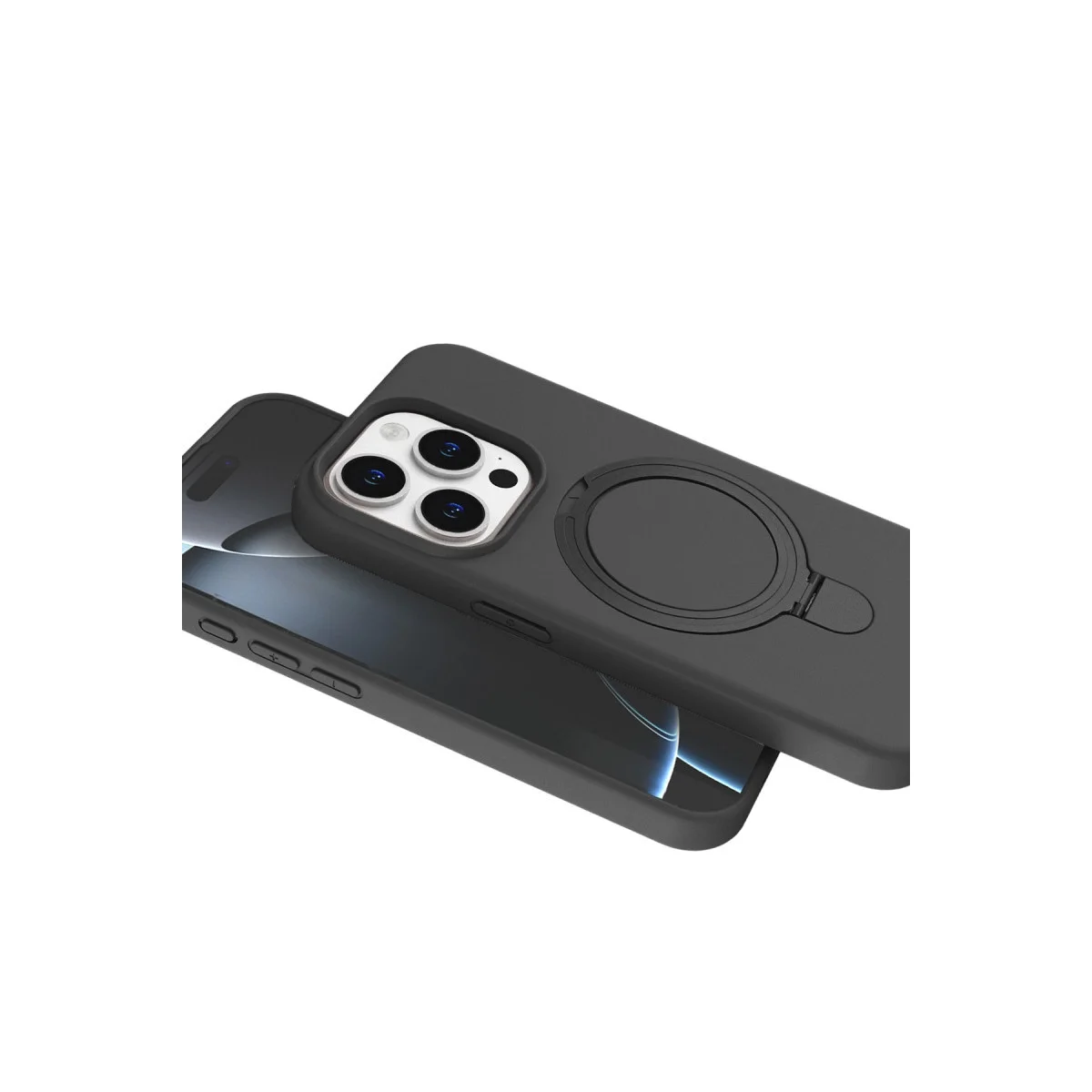 Apple İphone 15 Pro Max Regal Magsafe Standlı Kapak - Titan Gri görsel 4