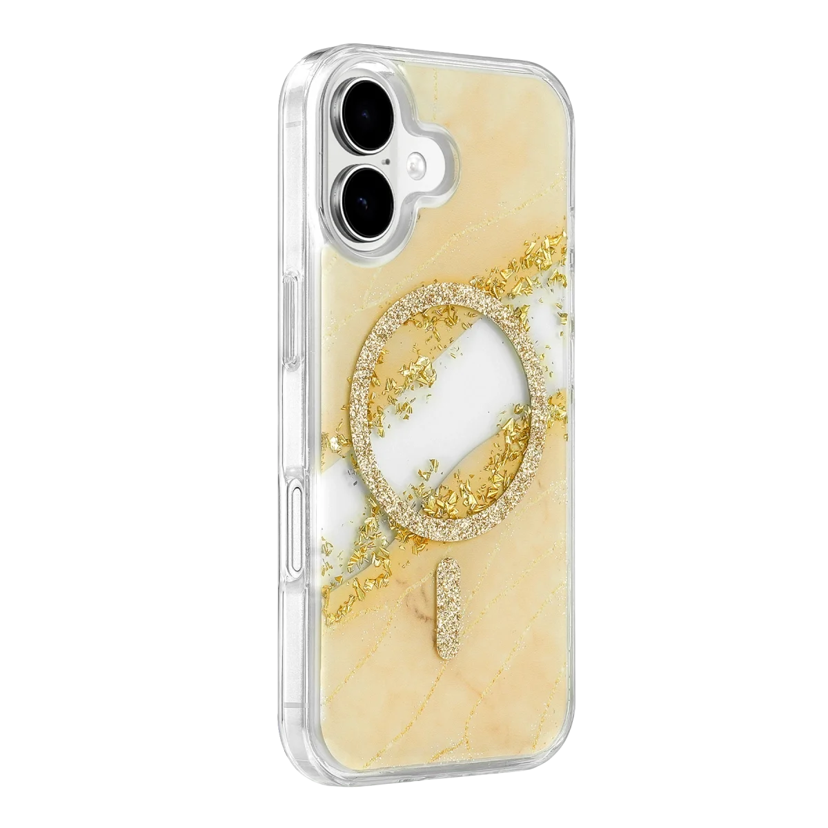 Onegif Apple İphone 16 Lotus Simli Magsafe Kapak - Gümüş görsel 2