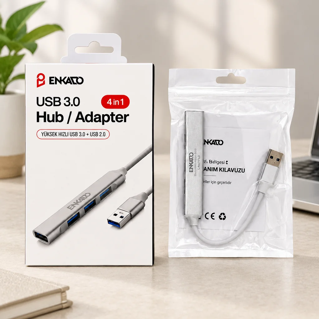 4 Port USB 3.0 Anahtarlı Hub
