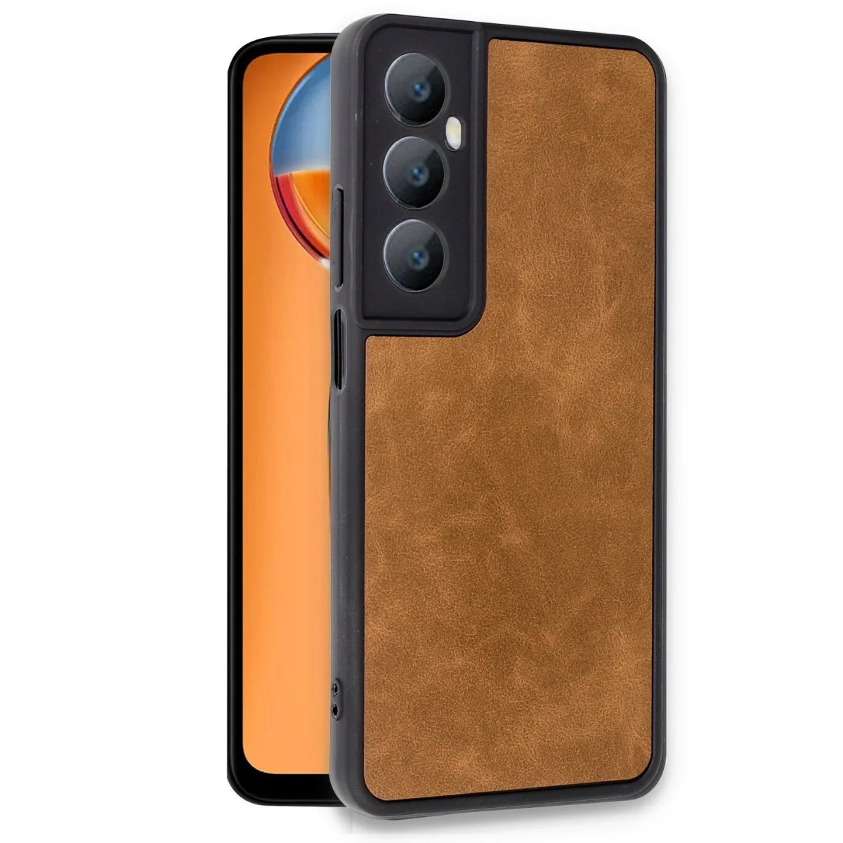 Realme C65 Kılıf Aras Deri Kapak - Taba görsel 2