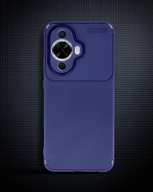 Huawei Nova 12s Kılıf Auto Focus Karbon Kapak - Lacivert